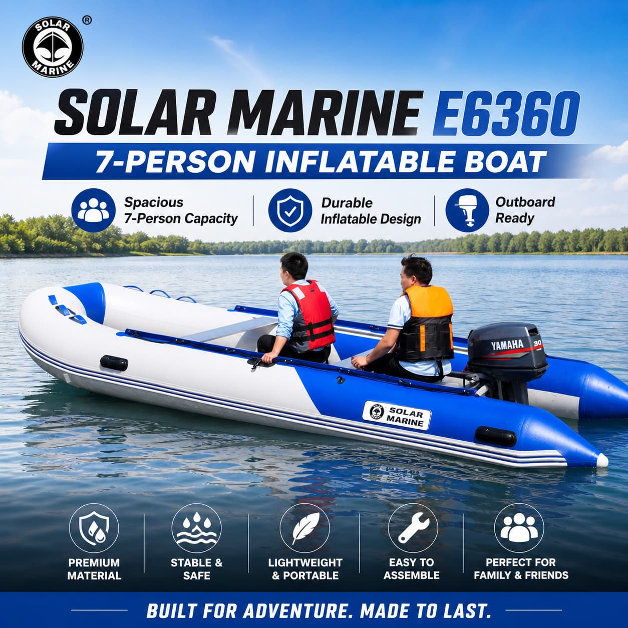 Solar Marine E6360 7-Person Inflatable Boat